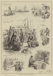 Schetsen aan Boord van een Emigrantenschip